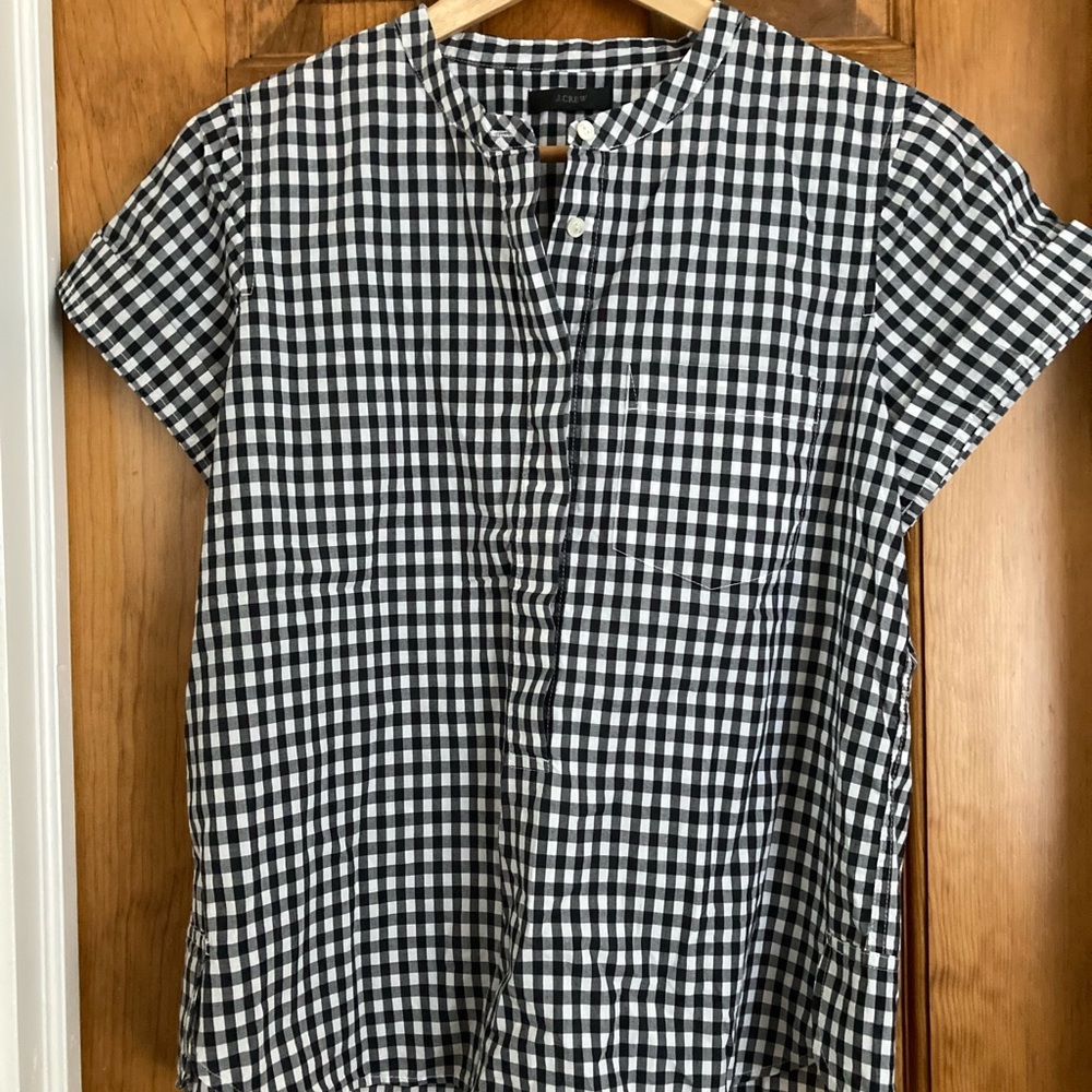 J.Crew Gingham Black and White Shirt